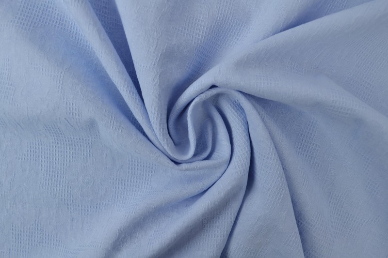 Katoen jacquard aqua blauw