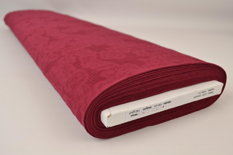 Katoen jacquard bordeaux, rol