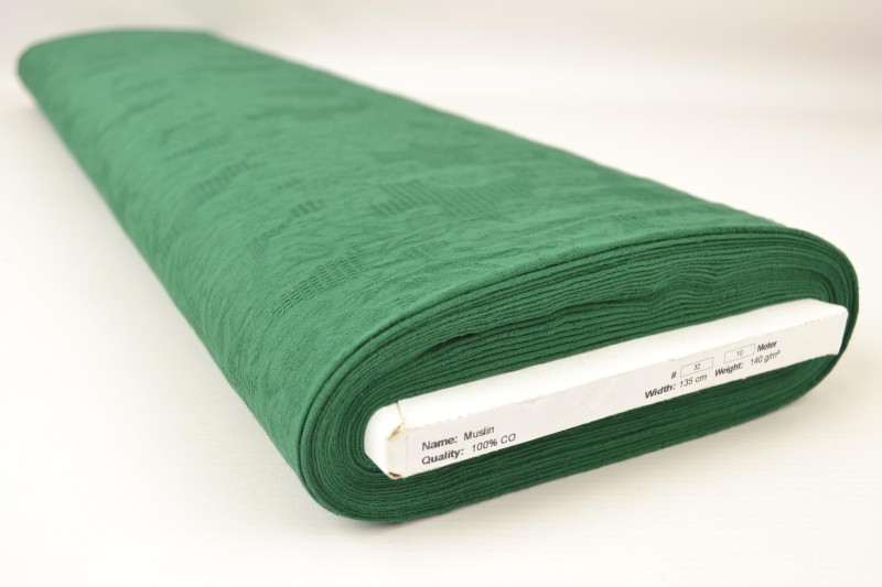 Katoen jacquard donker groen, rolweergave
