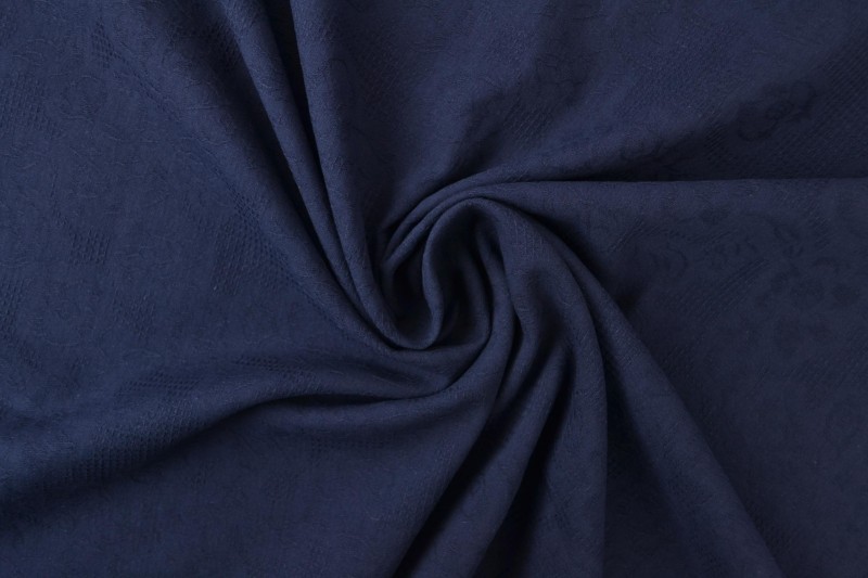 Katoen jacquard navy blauw