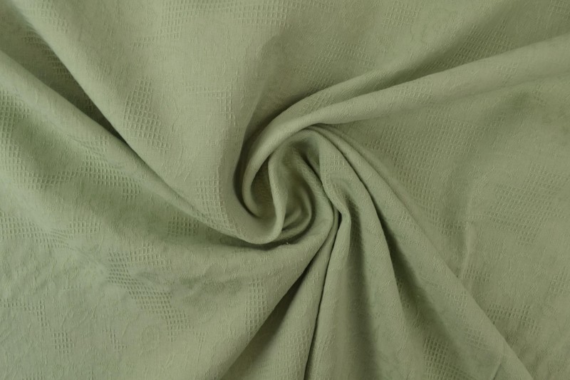 Katoen jacquard oud groen
