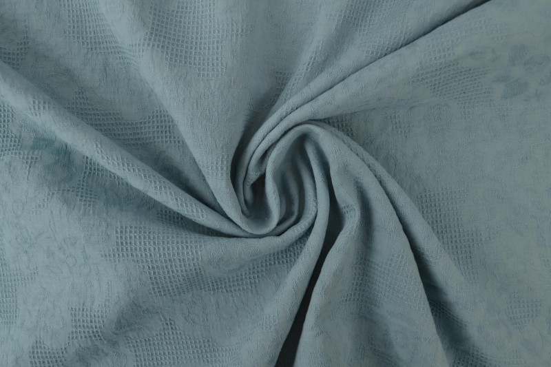 Katoen jacquard vintage blauw