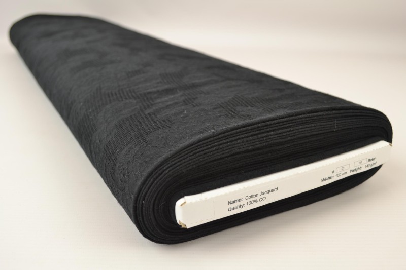 Katoen jacquard zwart, rol