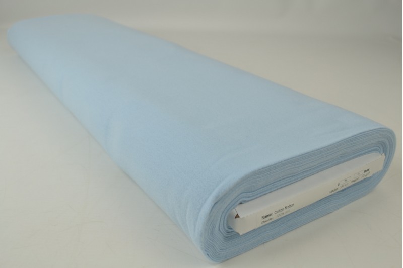 Katoen molton baby blauw, rol