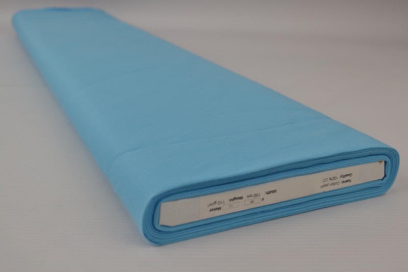 Katoen poplin aqua blauw, rol