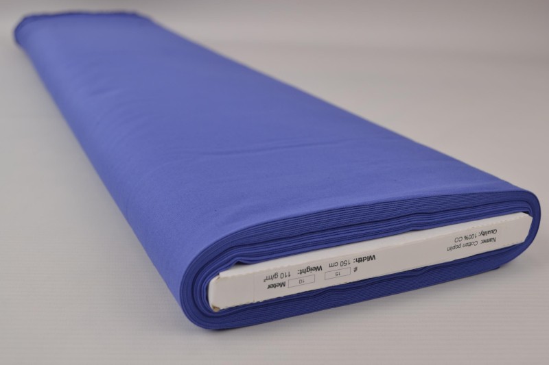 Katoen poplin blauw, rol