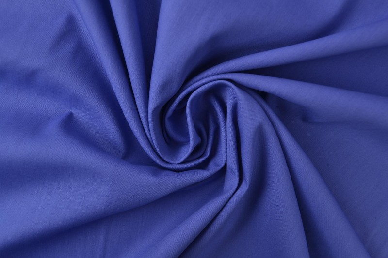 Katoen poplin blauw