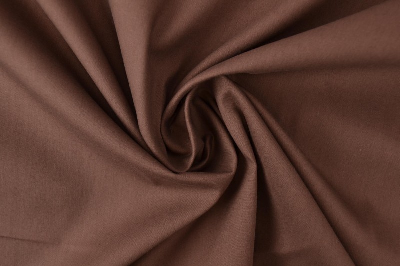 Katoen poplin bruin