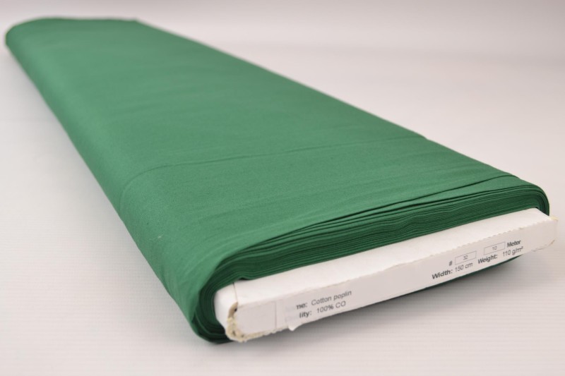 Katoen poplin donker groen, rol
