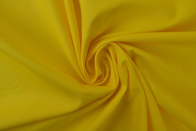 Katoen poplin geel