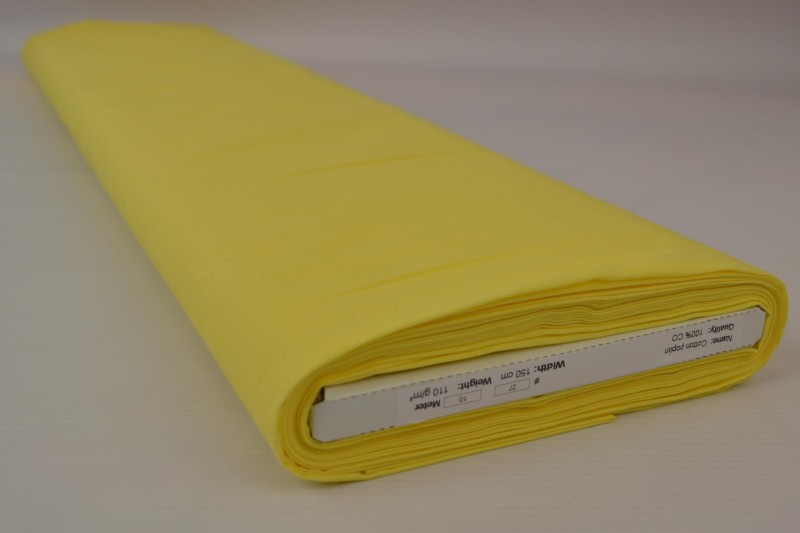 Katoen poplin licht geel, rol