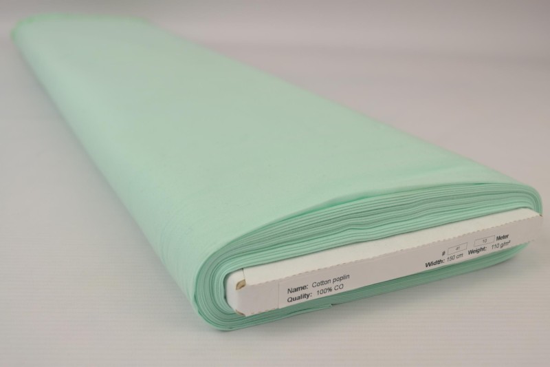 Katoen poplin licht mint, rol
