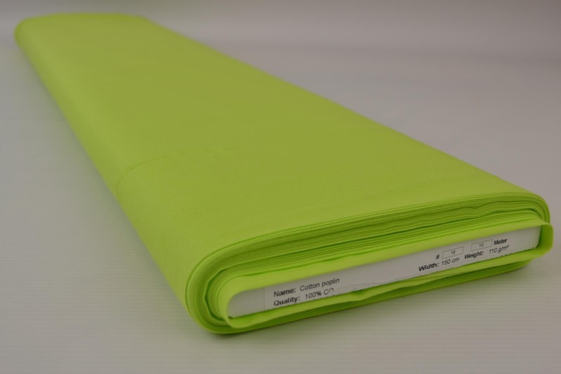 Katoen poplin lime groen, rol