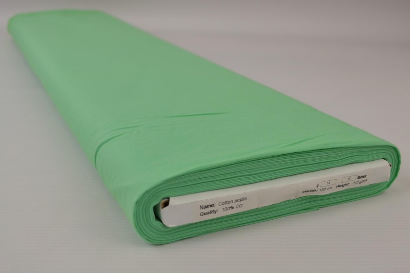 Katoen poplin mint groen, rol