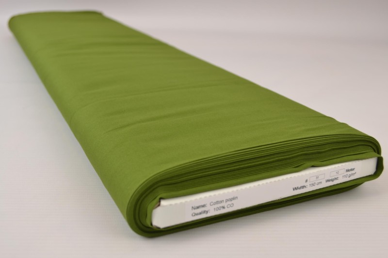 Katoen poplin mosgroen, rol