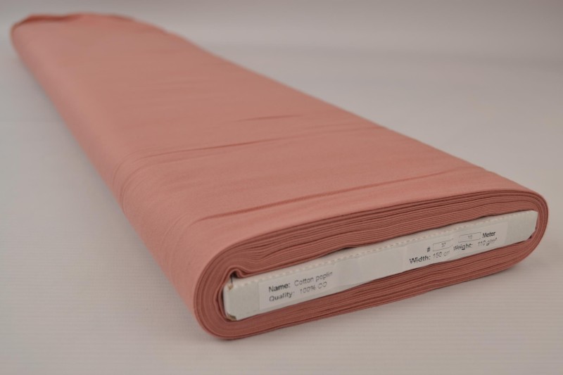 Katoen poplin oud roze, rol