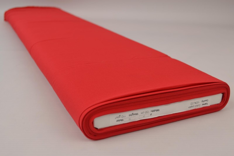 Katoen poplin rood, rol