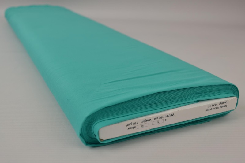 Katoen poplin turquoise, rol