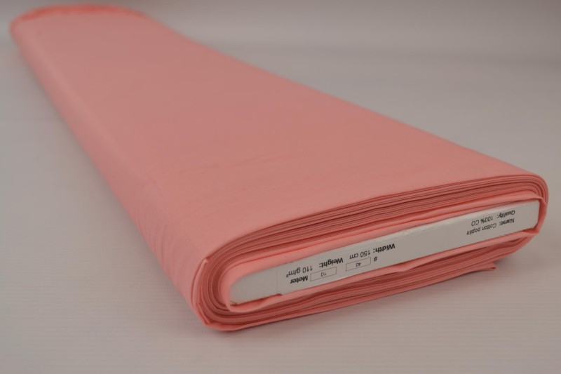 Katoen poplin zalm roze, rol