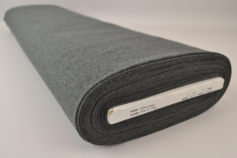 Katoen tricot antraciet melange, rol