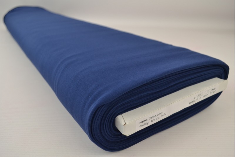 Katoen tricot blauw, rol