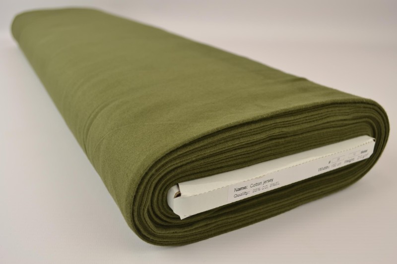 Katoen tricot donker mosgroen, rol
