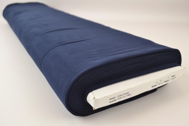 Katoen tricot donker navy, rol