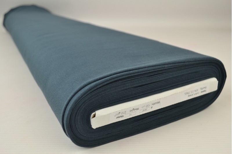 Katoen tricot grijs-blauw, rol
