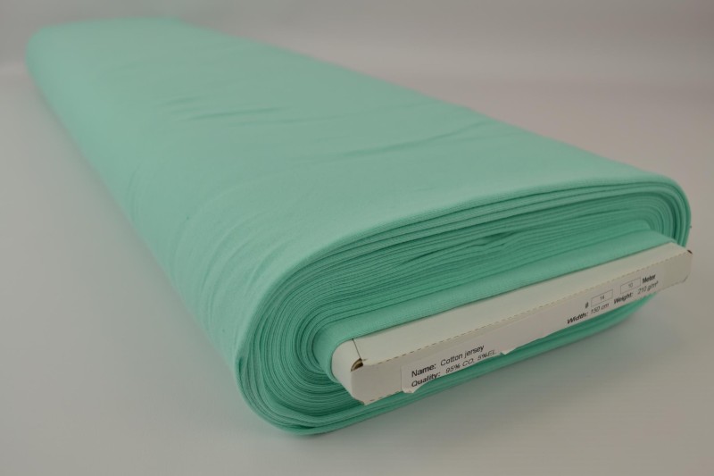 Katoen tricot mint groen, rol
