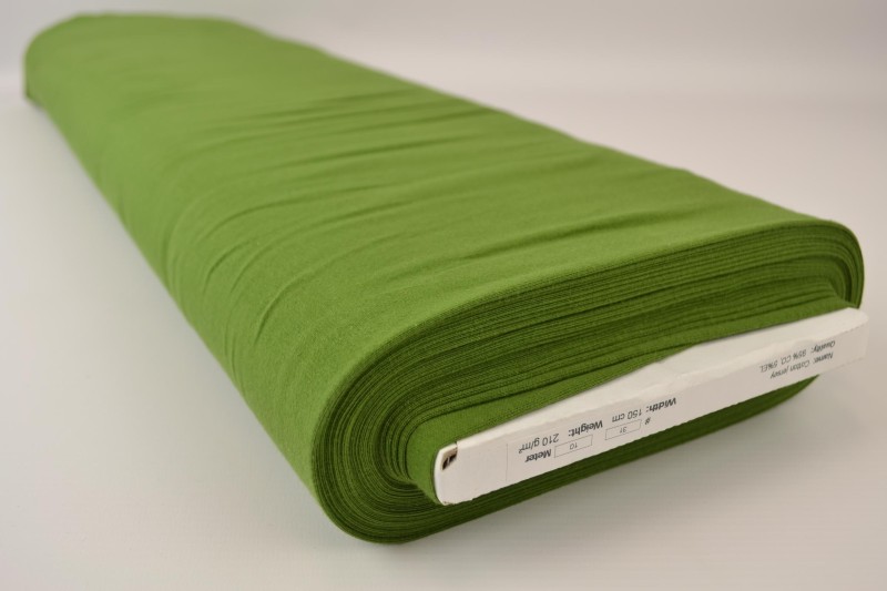 Katoen tricot mosgroen, rol