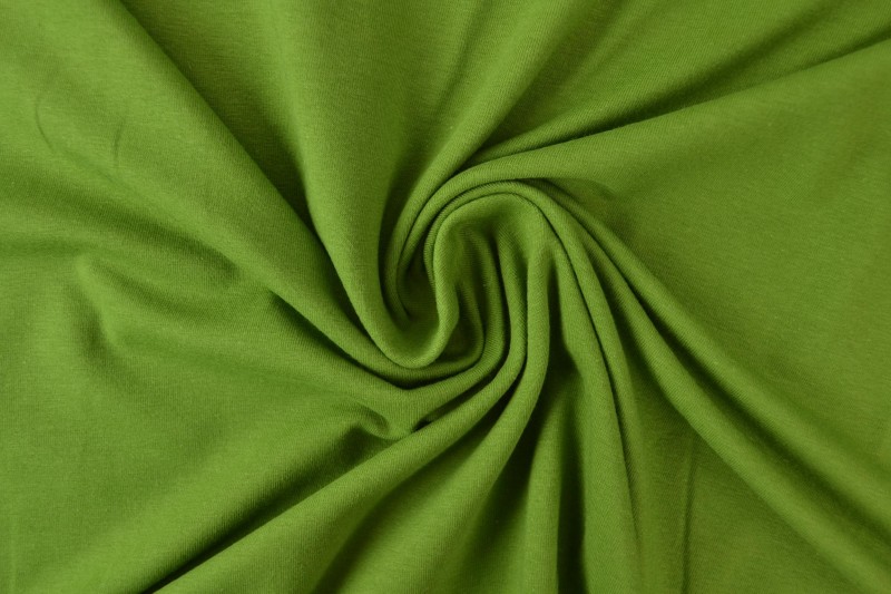 Katoen tricot mosgroen