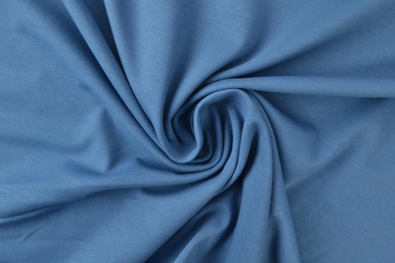 Katoen tricot staalblauw