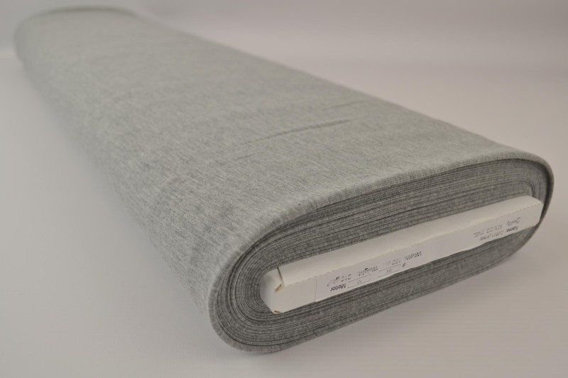 Katoen tricot zilvergrijs melange, rol