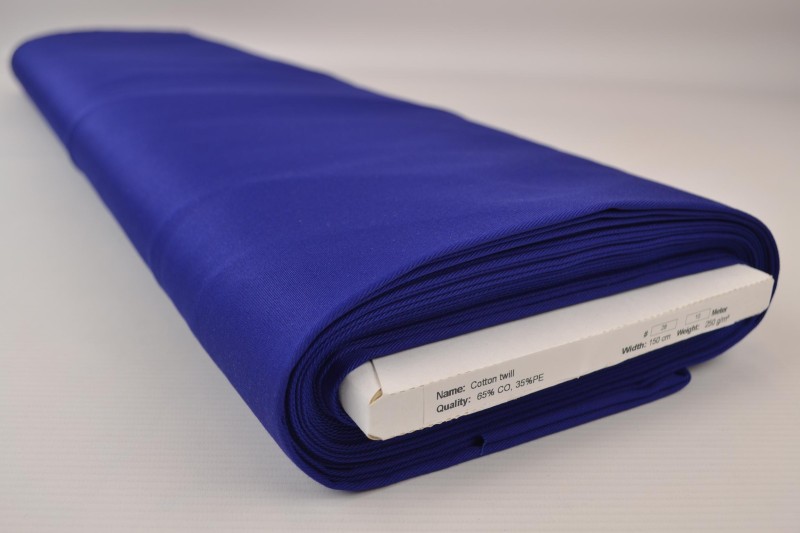 Keperkatoen donkerblauw, rolweergave