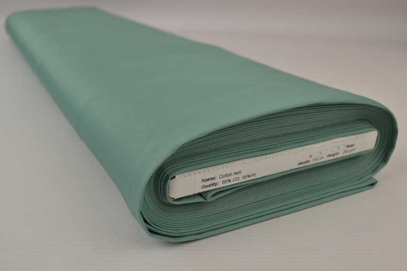 Keperkatoen mint groen, rolweergave