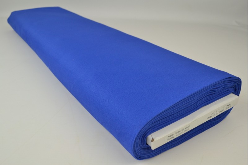 Keperkatoen stretch blauw, rolweergave