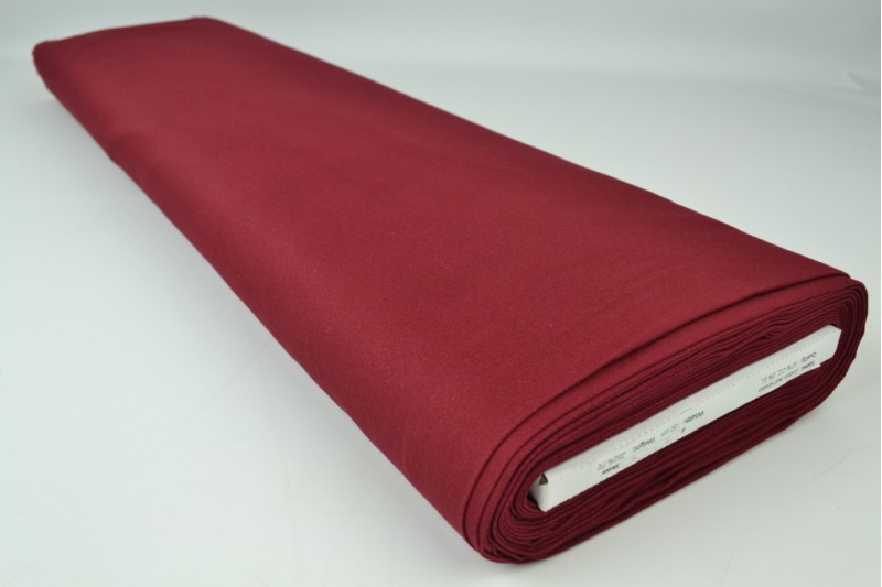 Keperkatoen stretch bordeaux, rolweergave