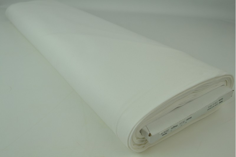 Keperkatoen stretch gebroken wit, rolweergave
