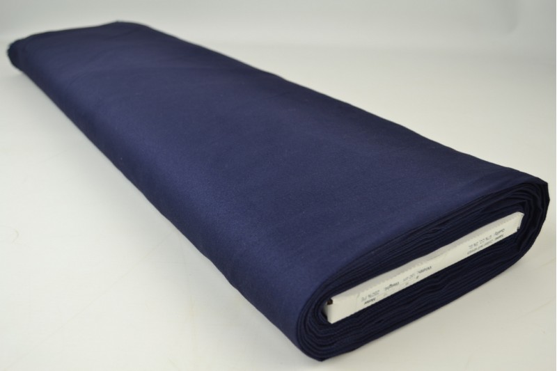 Keperkatoen stretch navy, rolweergave