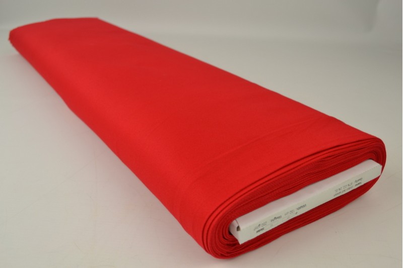 Keperkatoen stretch rood, rolweergave