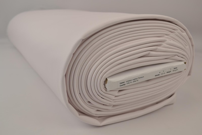 Kunstleer premium wit, rolweergave