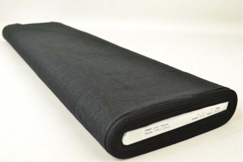 Linnen viscose zwart, rol