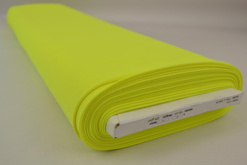 Lycra fluor geel, rolweergave