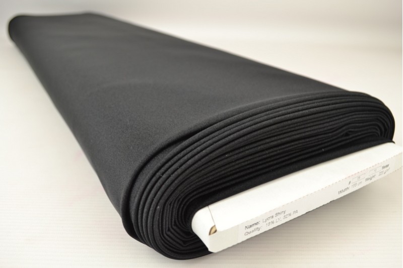 Lycra glans zwart, rol