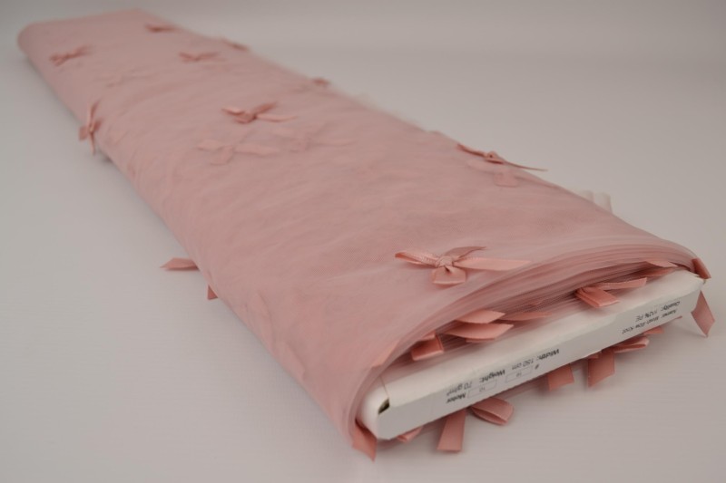 Mesh bowknot oud roze, rol