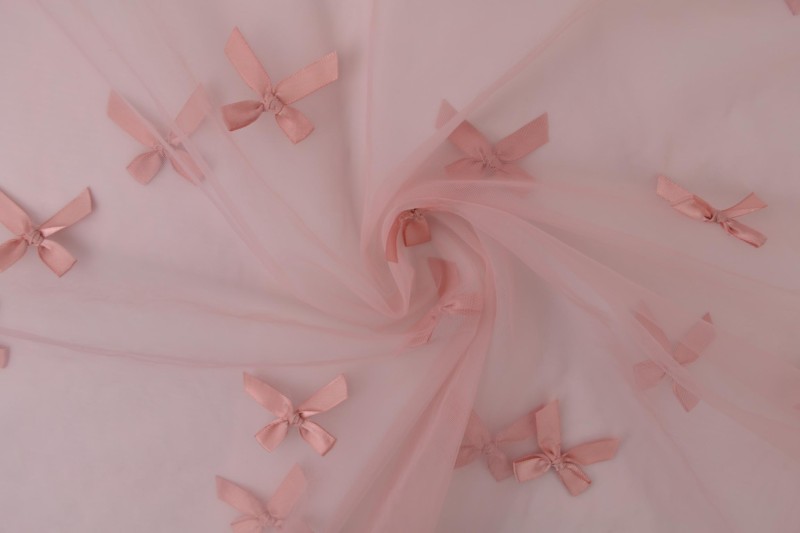 Mesh bowknot oud roze
