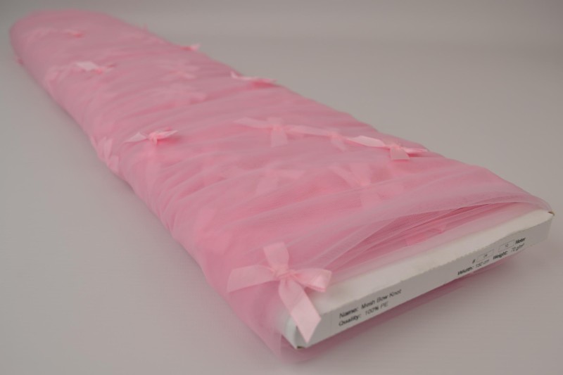 Mesh bowknot roze, rol