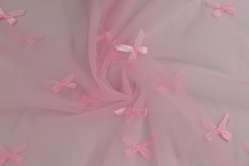 Mesh bowknot roze