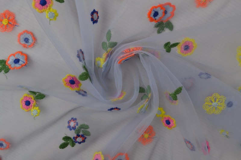 Mesh daisy baby blauw