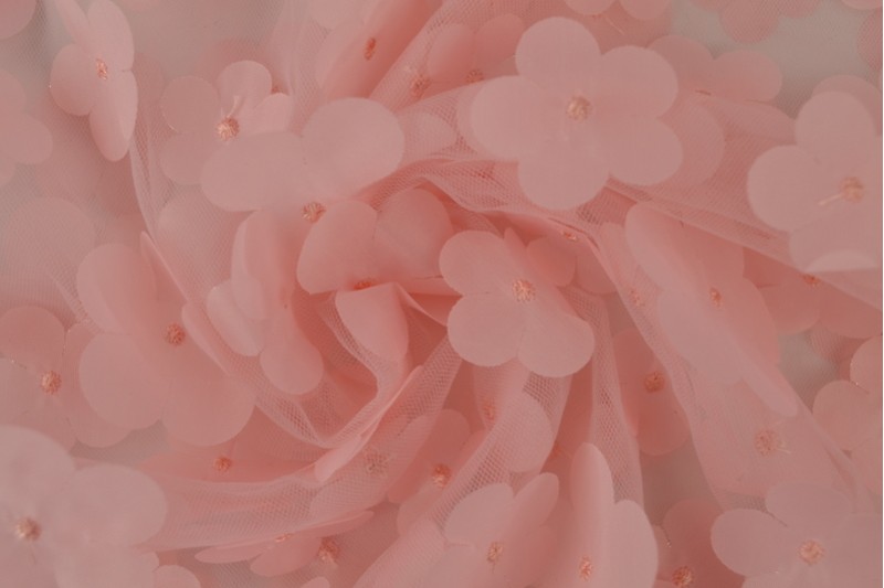 Mesh flower oud roze